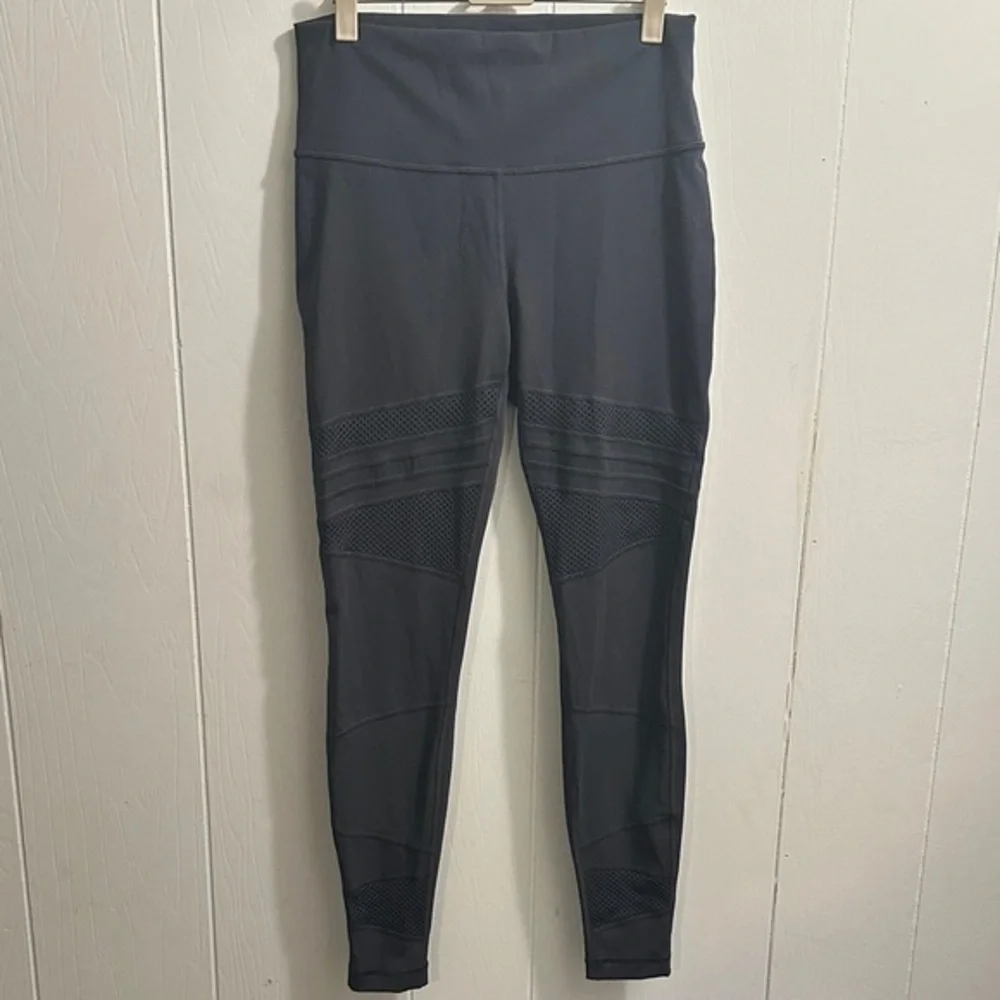 lululemon athletica Dark Gray Leggings with Mesh Accents